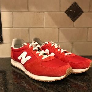 New Balance red sneakers